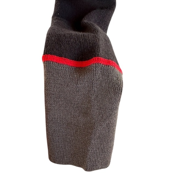 Vintage Eddie Bauer Women's Black and Cream Half-Zip Ski Sweater Top - Picture 5 of 12